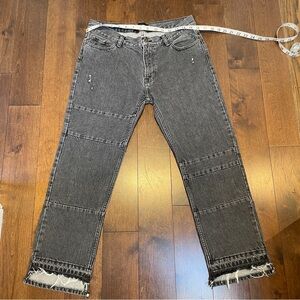 The Kooples Nelly Patchwork Black Jeans Size 26 Raw Hem